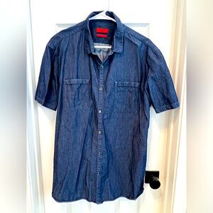 Hugo Boss Youth  Blue Denim Shirt Slim Fit XL